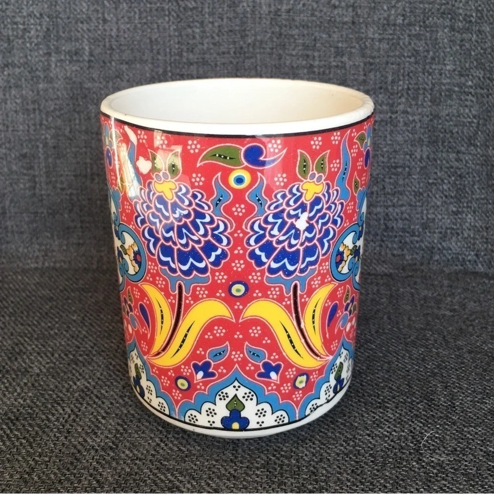 Colorful fleur-di-lis Coffee Mug, Red, Blue, Yellow, 11 oz
